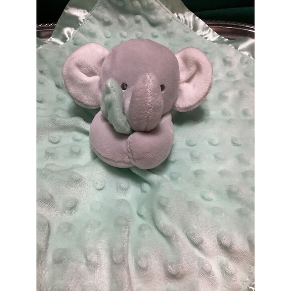 Carter's Lovey Elephant Security Blanket Sweet Little One Mint Green Satin Trim - Picture 2 of 9
